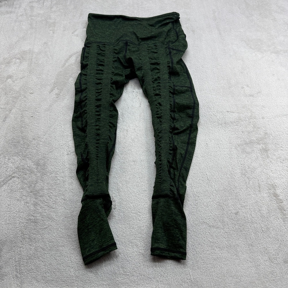 Sweetflexx Resistance Band Leggings Womens 8 Green Heathered High Waist Workout
